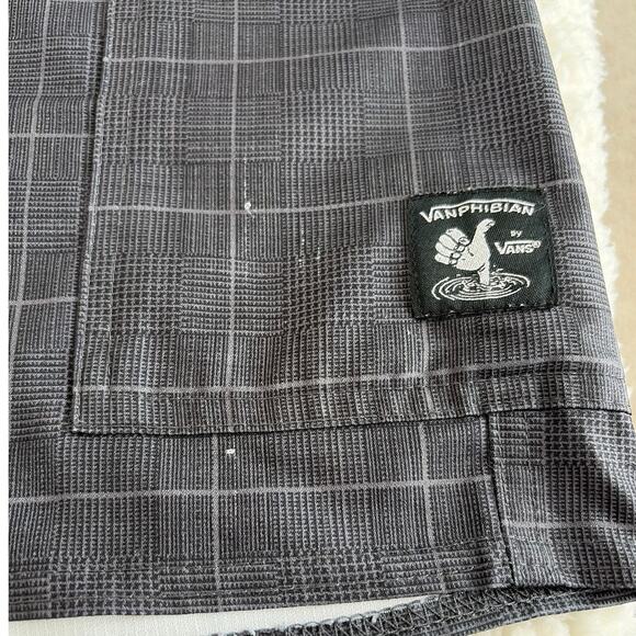 Vans Vanphibian Shorts Size 36 Hybrid Board Swim Quick Dry Black Grey 9" - Picture 4 of 6